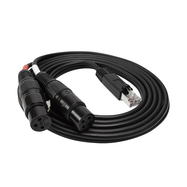 ایتھرنیٹ RJ45 مرد سے 2 X XLR فیمیل کیبل